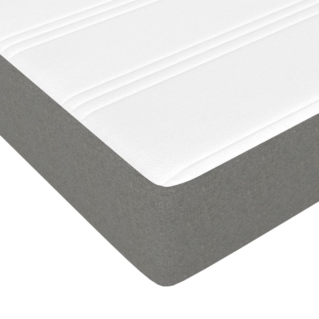Boxspring met matras stof donkergrijs 140x200 cm 140 x 200 cm 35 cm