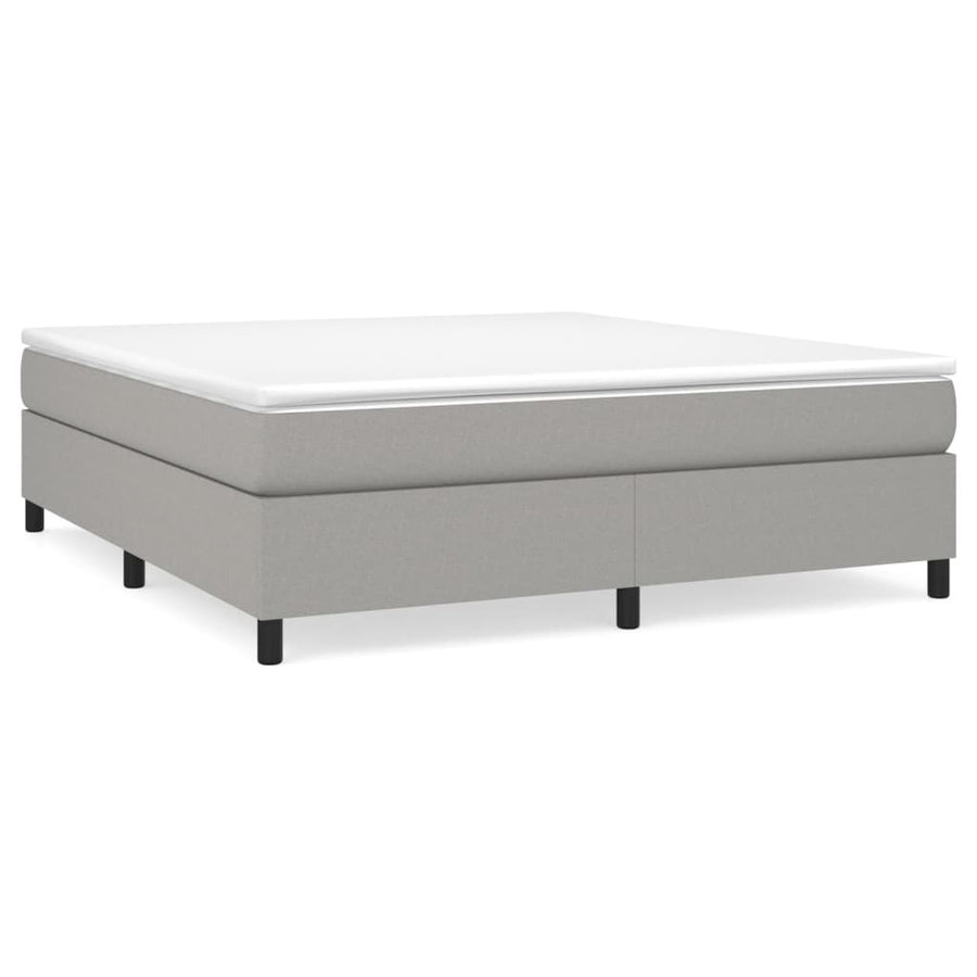 Boxspring met matras stof lichtgrijs 160x200 cm 160 x 200 cm 35 cm