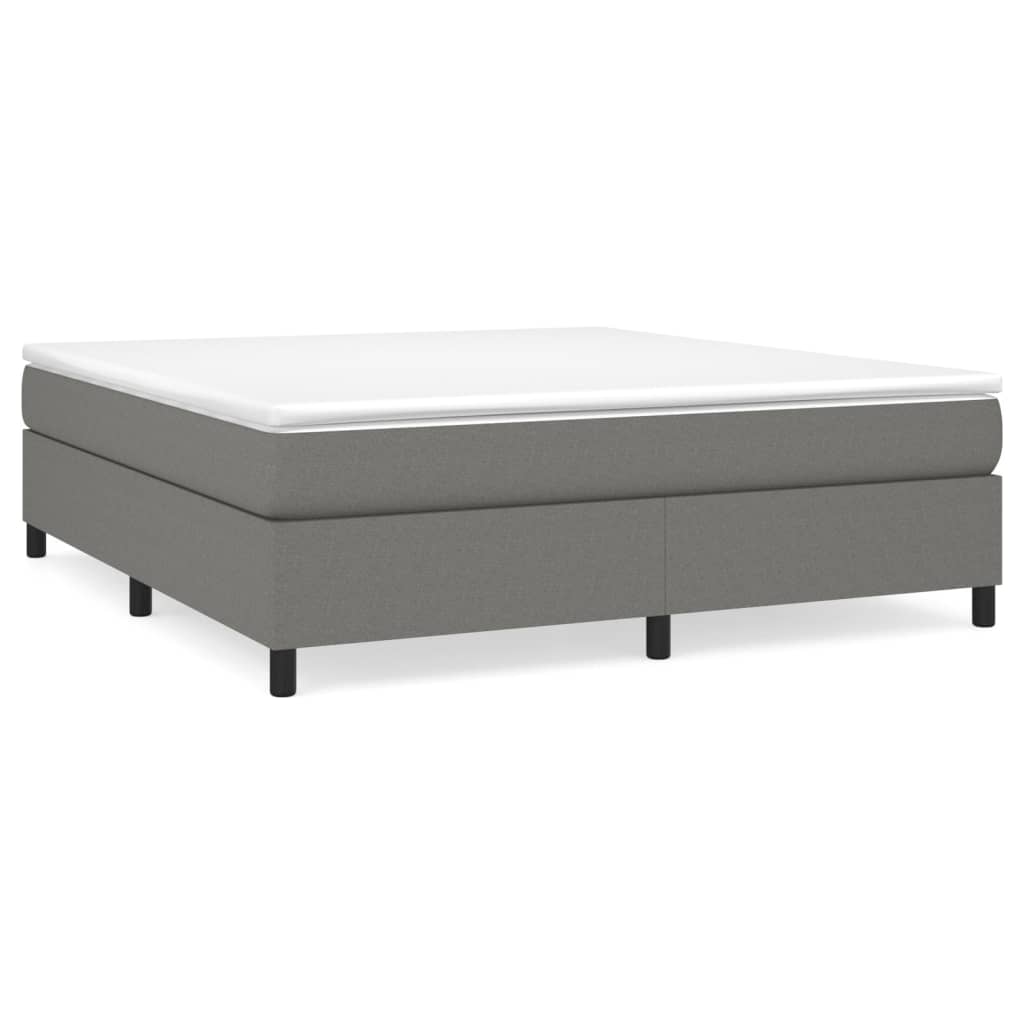 Boxspring met matras stof donkergrijs 160x200 cm 160 x 200 cm 35 cm