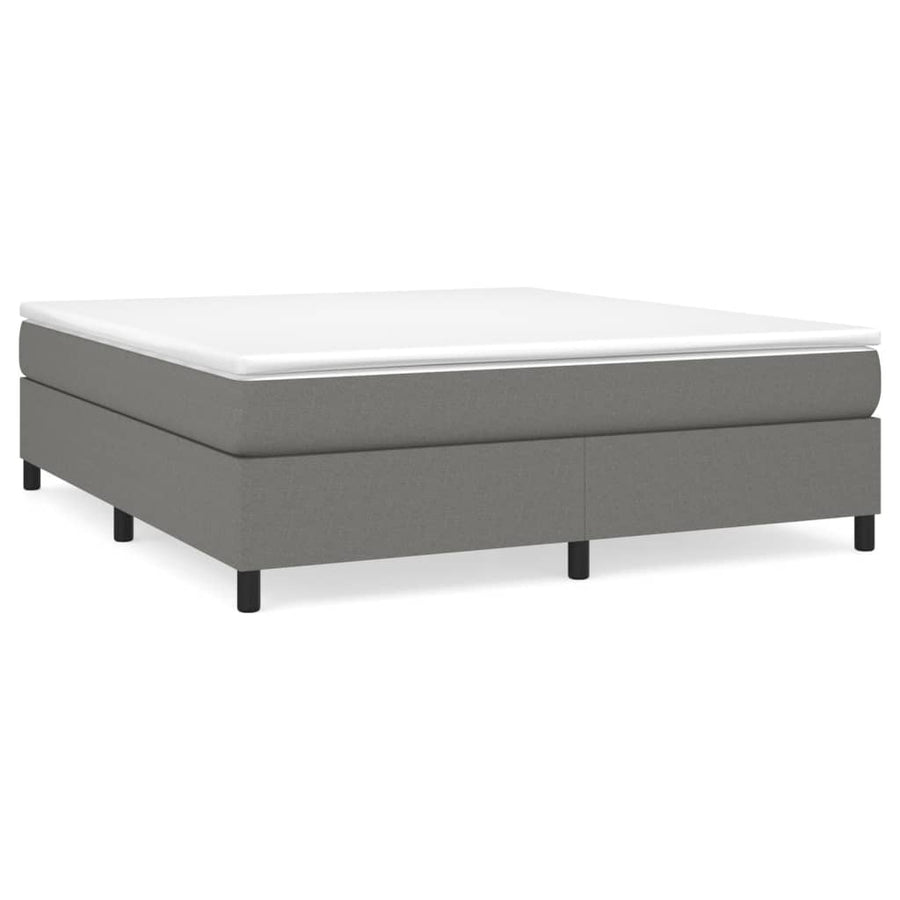 Boxspring met matras stof donkergrijs 160x200 cm 160 x 200 cm 35 cm