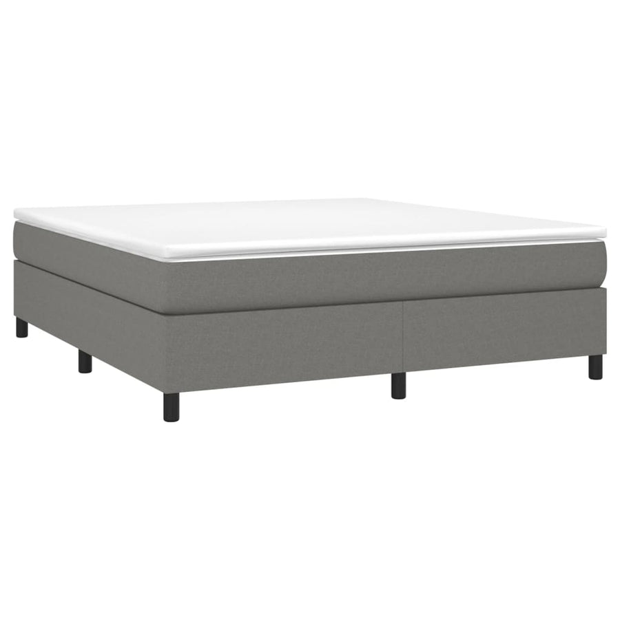 Boxspring met matras stof donkergrijs 160x200 cm 160 x 200 cm 35 cm
