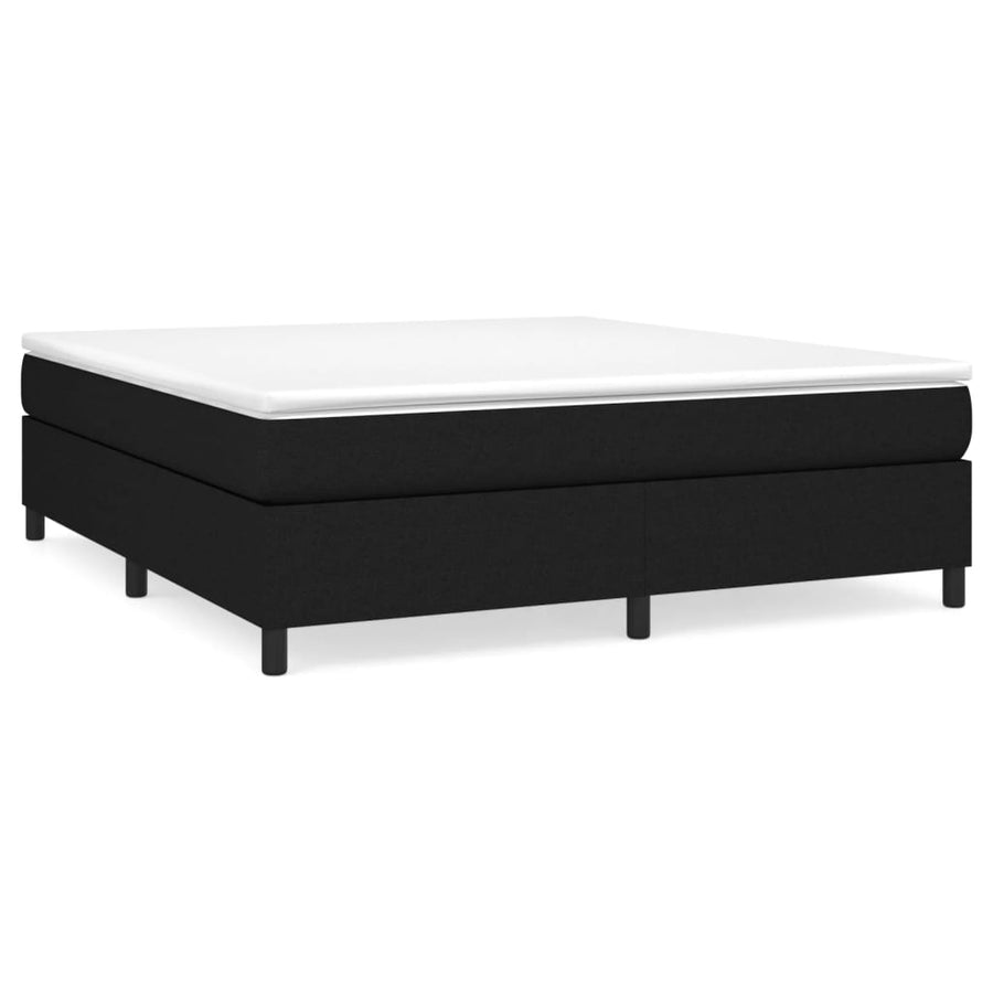 Boxspring met matras stof zwart 160x200 cm 160 x 200 cm 35 cm