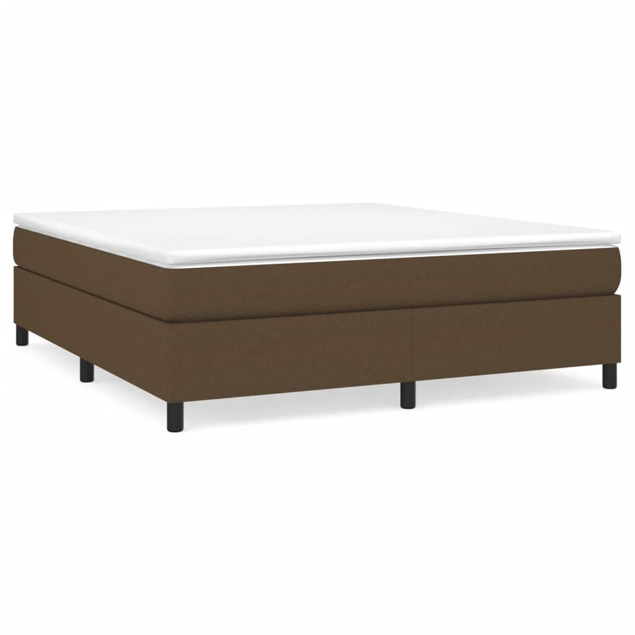 Boxspring Met Matras Stof Donkerbruin 160 x 200 cm 35 cm