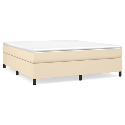 Boxspring met matras stof crèmekleurig 160x200 cm 160 x 200 cm 35 cm