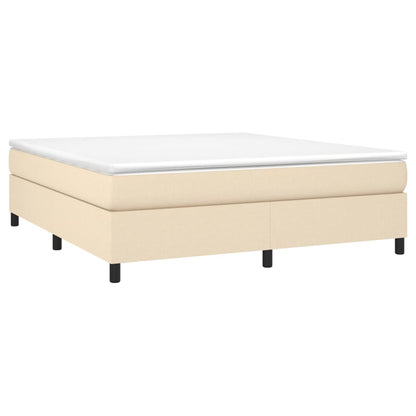 Boxspring met matras stof crèmekleurig 160x200 cm 160 x 200 cm 35 cm
