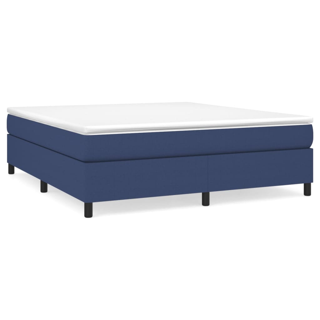 Boxspring met matras stof blauw 160x200 cm 160 x 200 cm 35 cm
