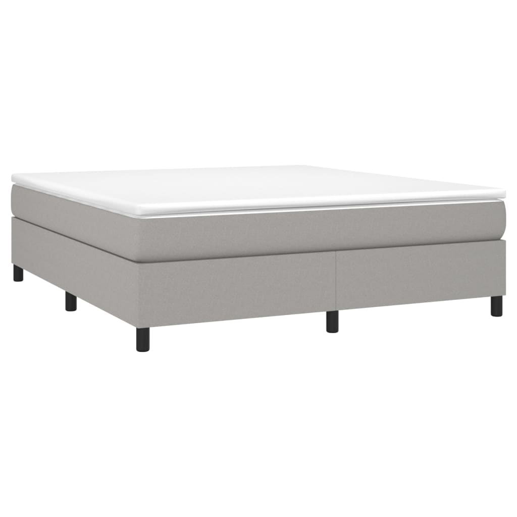 Boxspring met matras stof lichtgrijs 180x200 cm 180 x 200 cm 35 cm