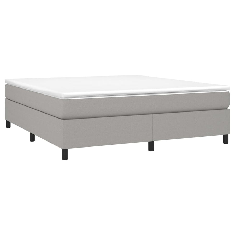 Boxspring met matras stof lichtgrijs 180x200 cm 180 x 200 cm 35 cm