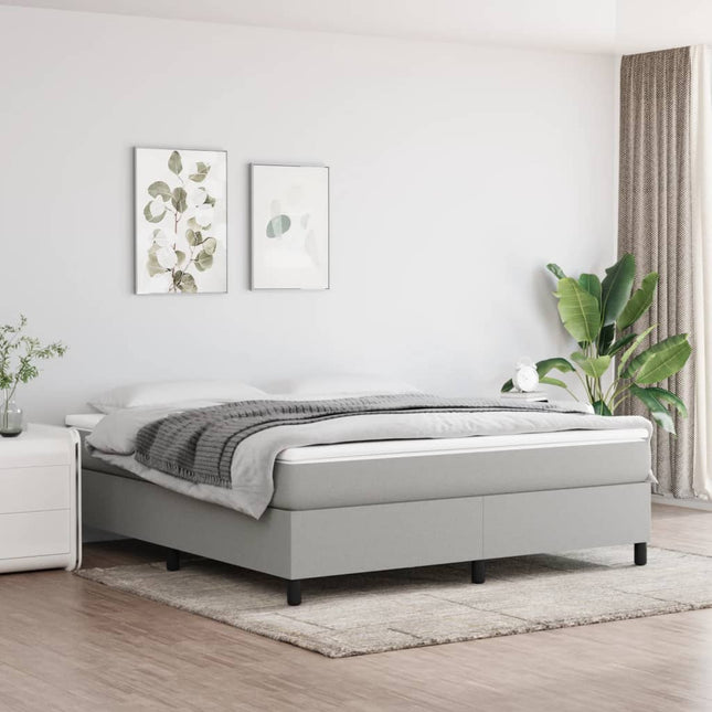 Boxspring met matras stof lichtgrijs 180x200 cm 180 x 200 cm 35 cm