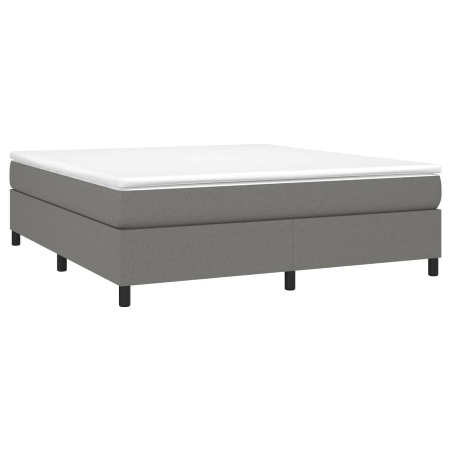 Boxspring met matras stof donkergrijs 180x200 cm 180 x 200 cm 35 cm