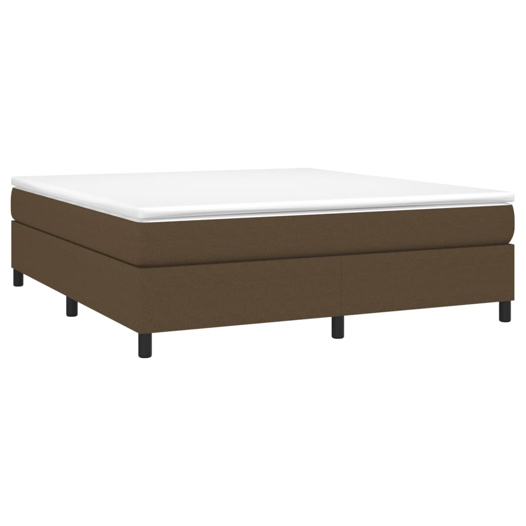 Boxspring met matras stof donkerbruin 180x200 cm 180 x 200 cm 35 cm