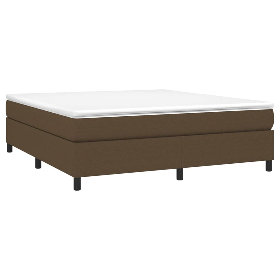 Boxspring met matras stof donkerbruin 180x200 cm 180 x 200 cm 35 cm