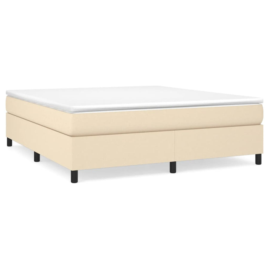 Boxspring Met Matras Stof Crèmekleurig 180X200 Cm 180 x 200 cm 35 cm