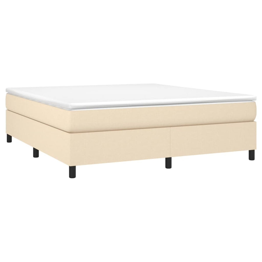 Boxspring Met Matras Stof Crèmekleurig 180X200 Cm 180 x 200 cm 35 cm