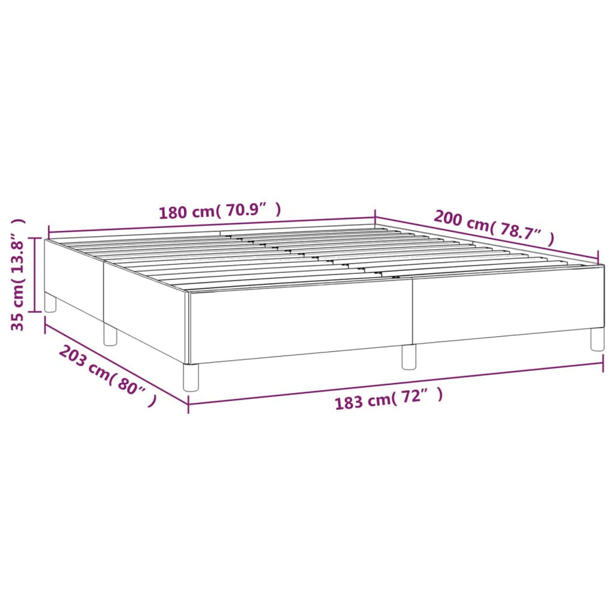 Boxspring Met Matras Stof Crèmekleurig 180X200 Cm 180 x 200 cm 35 cm