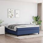 Boxspring Met Matras Stof Blauw 180 x 200 cm 35 cm