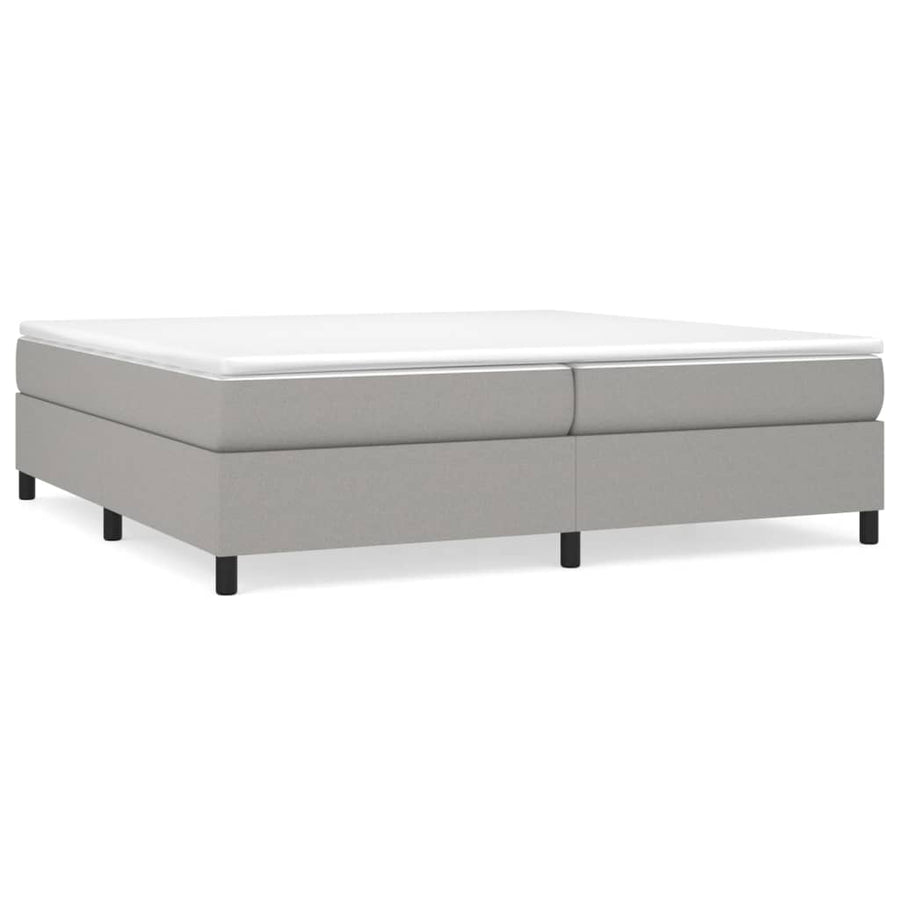 Boxspring met matras stof lichtgrijs 200x200 cm 200 x 200 cm 35 cm