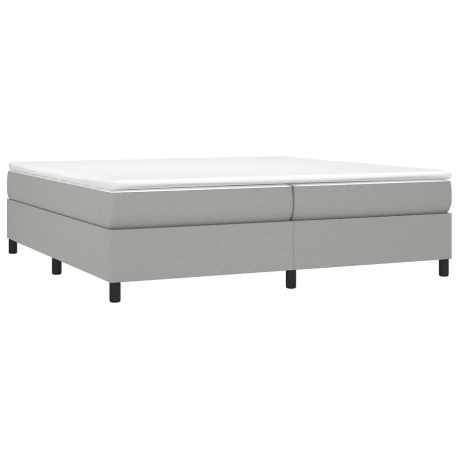 Boxspring met matras stof lichtgrijs 200x200 cm 200 x 200 cm 35 cm