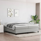 Boxspring met matras stof lichtgrijs 200x200 cm 200 x 200 cm 35 cm