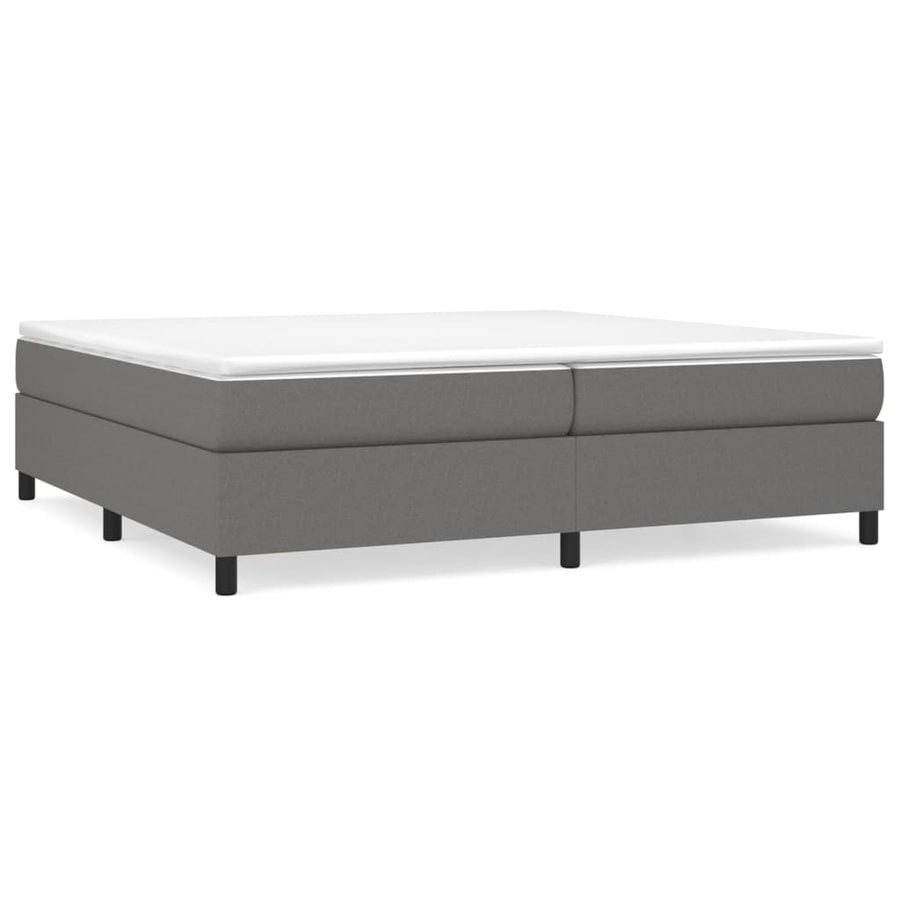 Boxspring met matras stof donkergrijs 200x200 cm 200 x 200 cm 35 cm