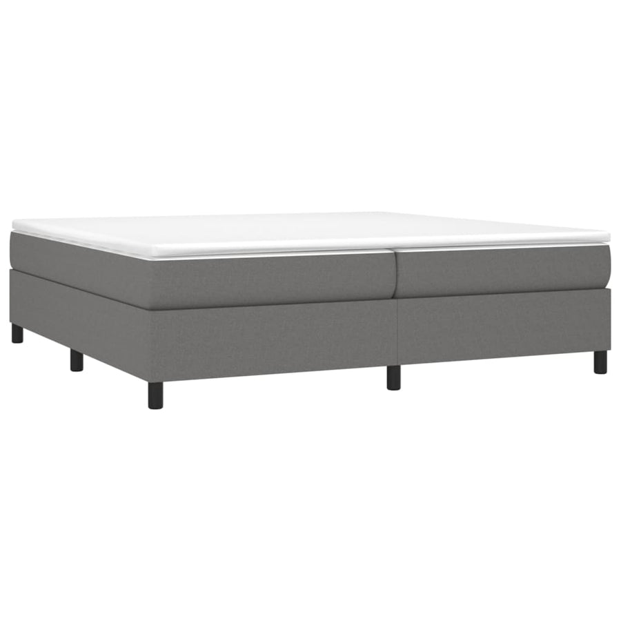 Boxspring met matras stof donkergrijs 200x200 cm 200 x 200 cm 35 cm