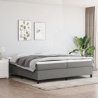 Boxspring met matras stof donkergrijs 200x200 cm 200 x 200 cm 35 cm