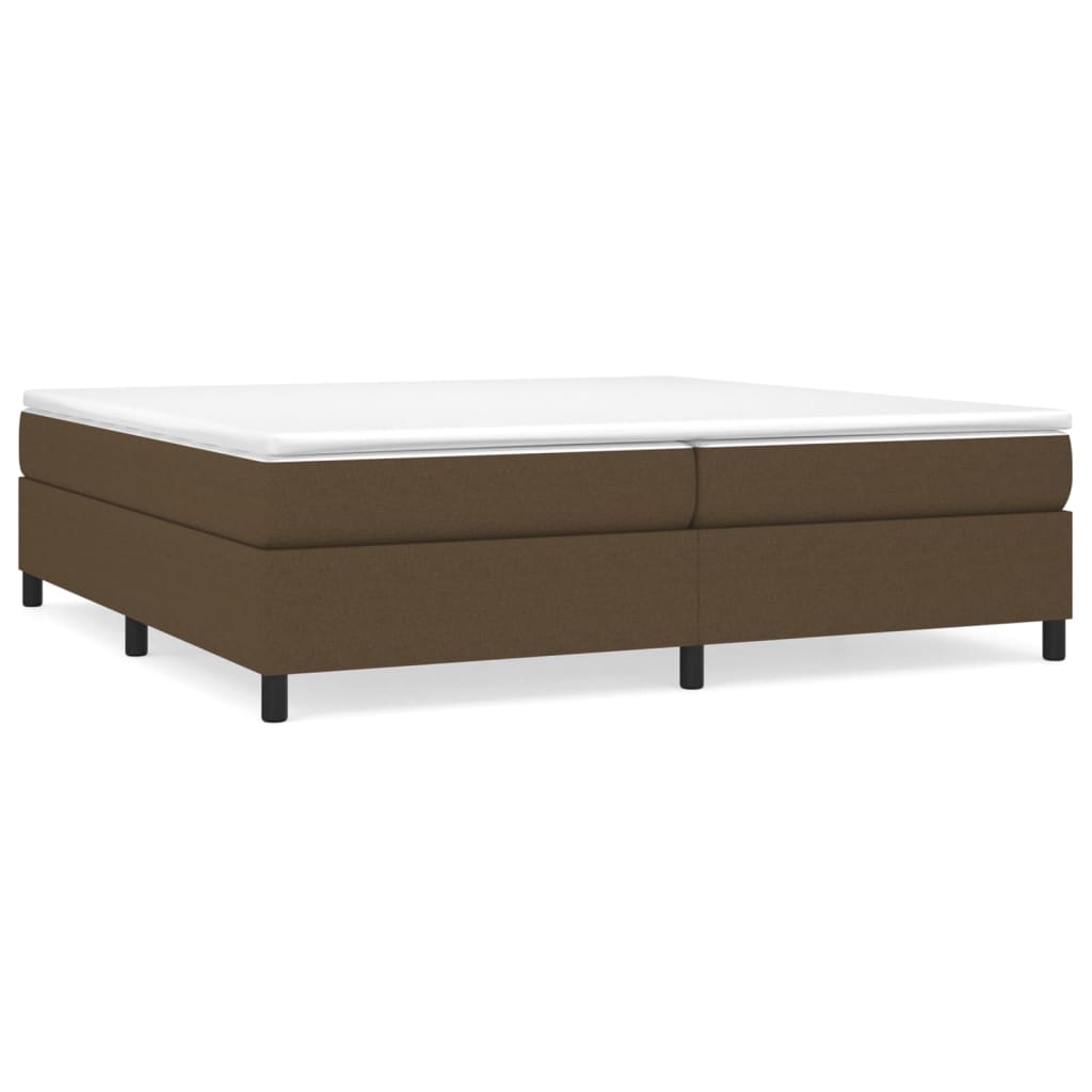 Boxspring Met Matras Stof Donkerbruin 200X200 Cm 200 x 200 cm 35 cm