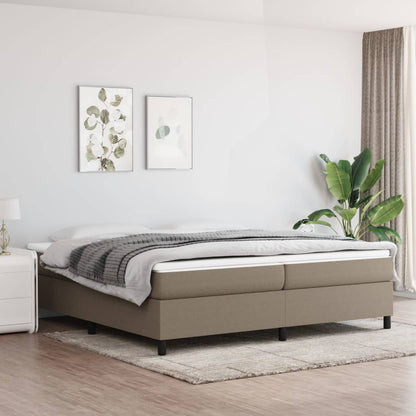 Boxspring Met Matras Stof Taupe 200 x 200 cm 35 cm