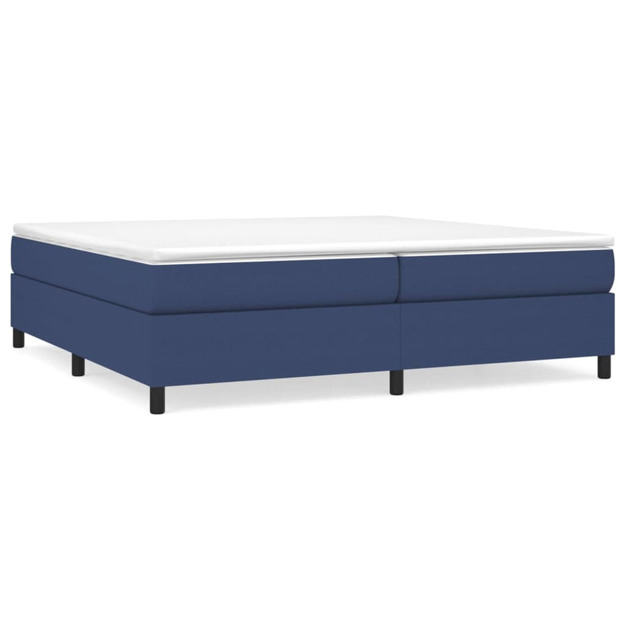 Boxspring met matras stof blauw 200x200 cm 200 x 200 cm 35 cm