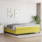 Boxspring met matras stof groen 200x200 cm 200 x 200 cm 35 cm