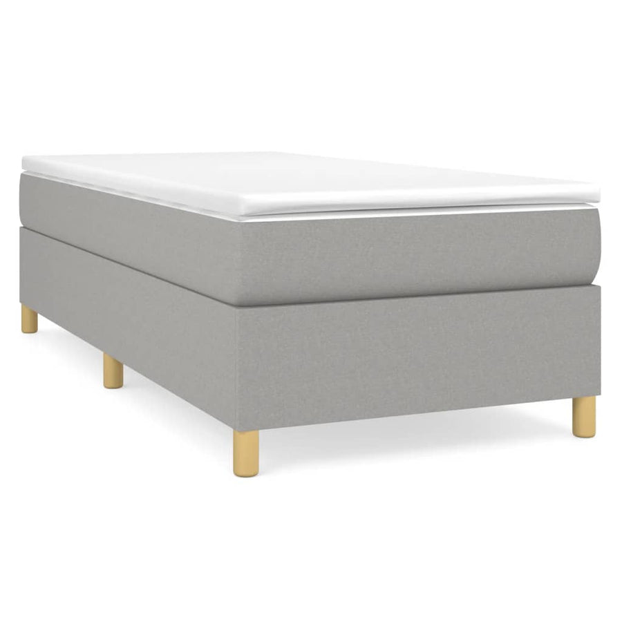 Boxspring met matras stof lichtgrijs 80x200 cm 80 x 200 cm 35 cm