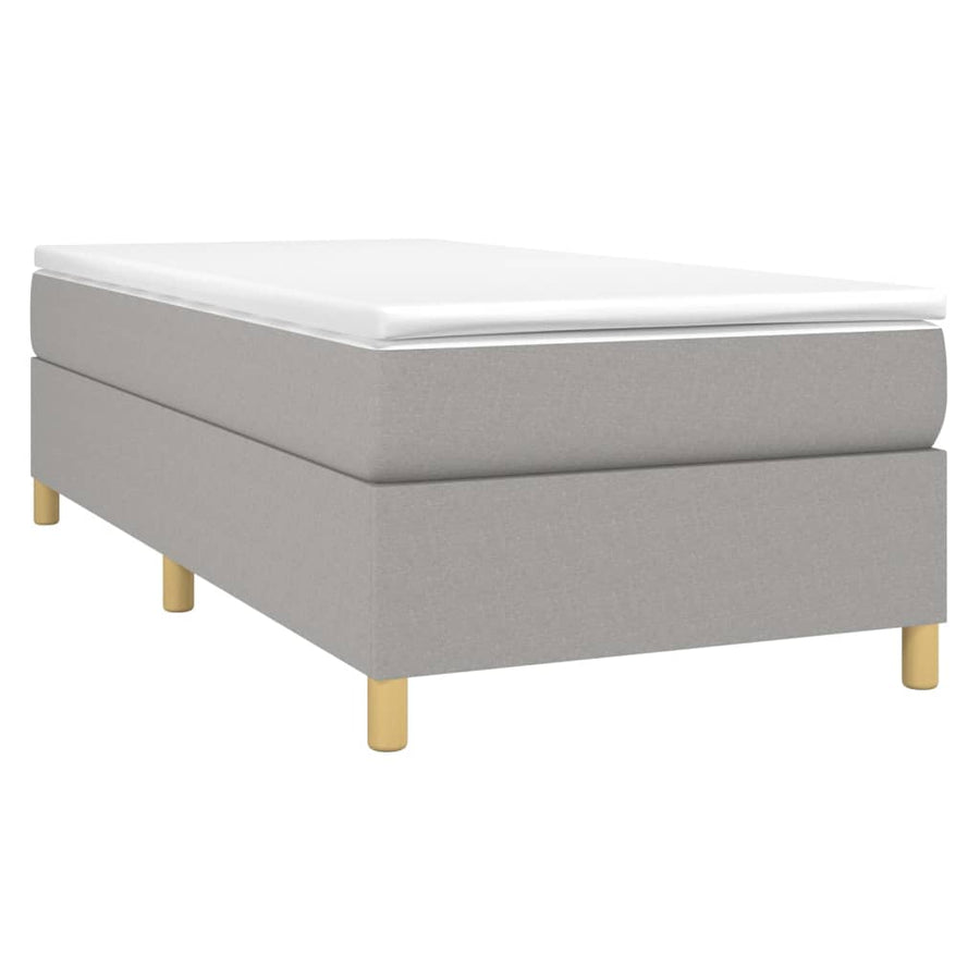 Boxspring met matras stof lichtgrijs 80x200 cm 80 x 200 cm 35 cm