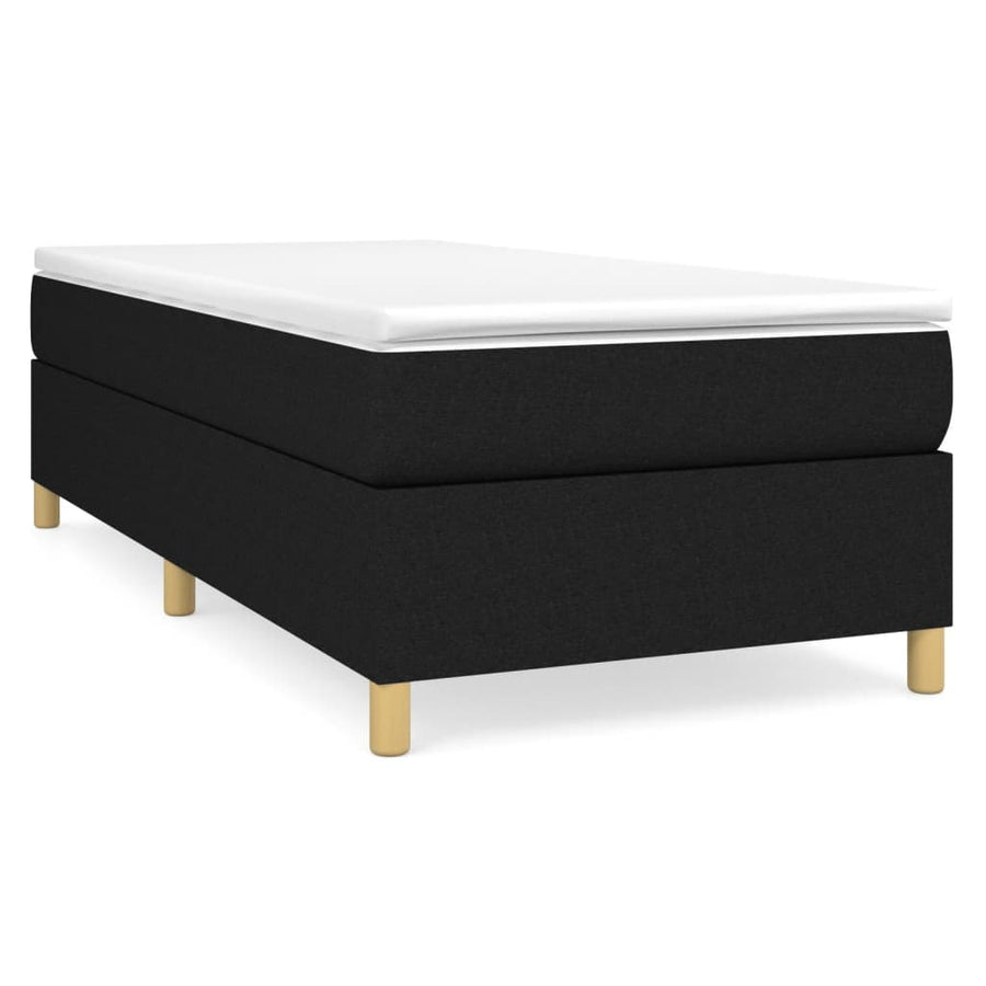 Boxspring met matras stof zwart 80x200 cm 80 x 200 cm 35 cm