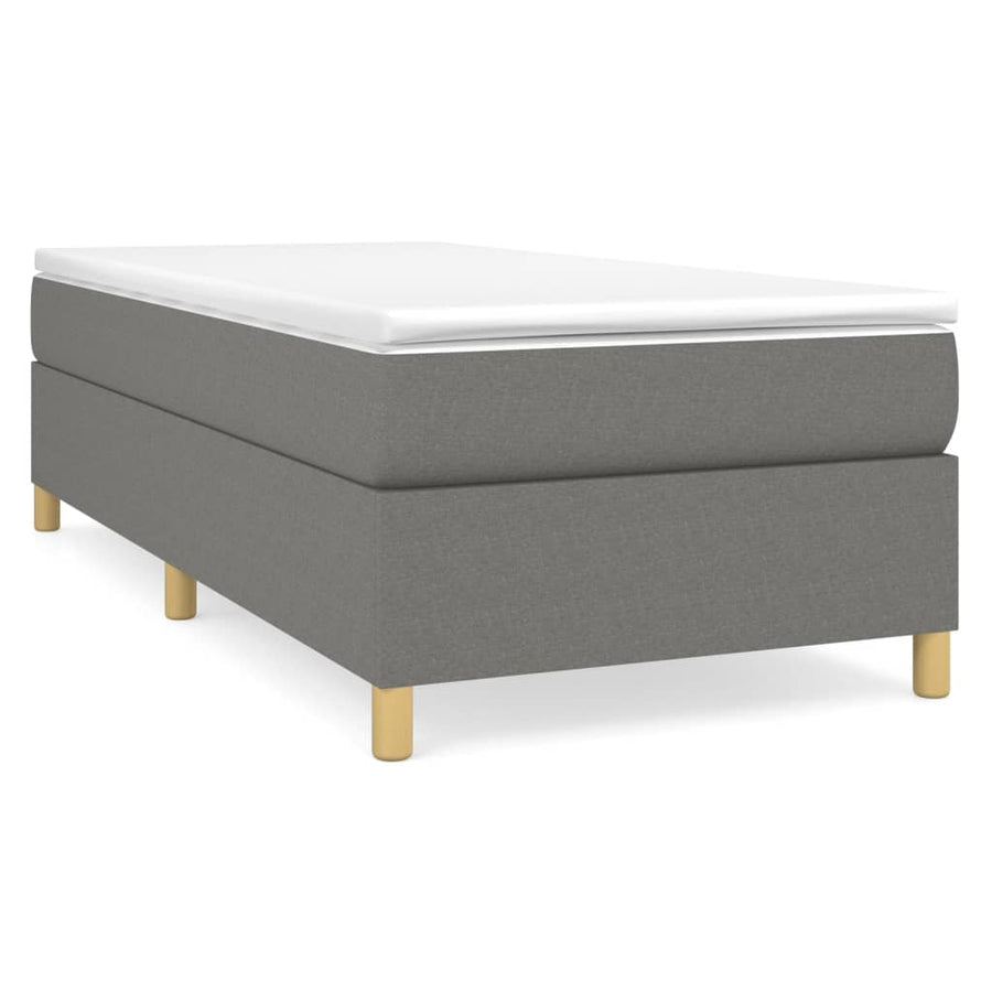 Boxspring met matras stof donkergrijs 90x190 cm 90 x 190 cm 35 cm