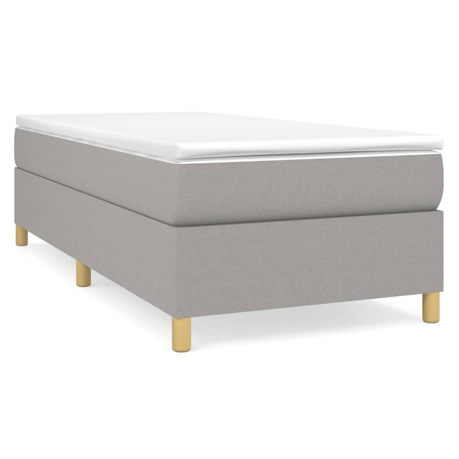Boxspring met matras stof lichtgrijs 90x200 cm 90 x 200 cm 35 cm