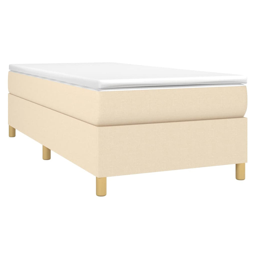 Boxspring met matras stof crèmekleurig 100x200 cm