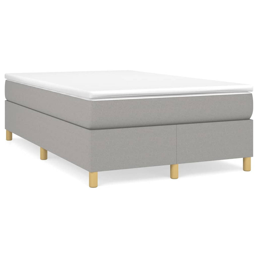 Boxspring met matras stof lichtgrijs 120x200 cm 120 x 200 cm 35 cm