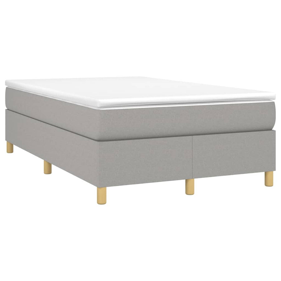Boxspring met matras stof lichtgrijs 120x200 cm 120 x 200 cm 35 cm
