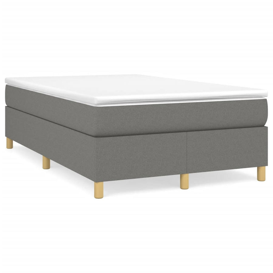 Boxspring met matras stof donkergrijs 120x200 cm 120 x 200 cm 35 cm