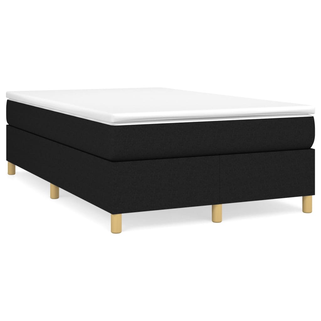 Boxspring met matras stof zwart 120x200 cm 120 x 200 cm 35 cm