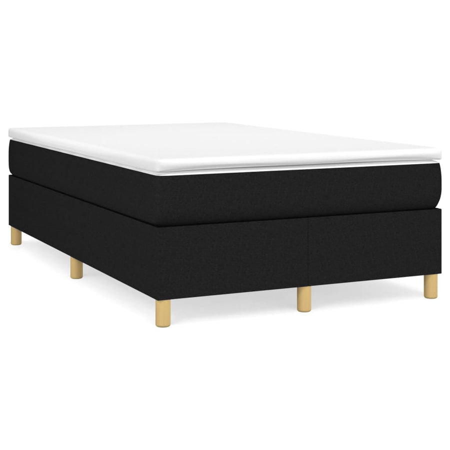Boxspring met matras stof zwart 120x200 cm 120 x 200 cm 35 cm