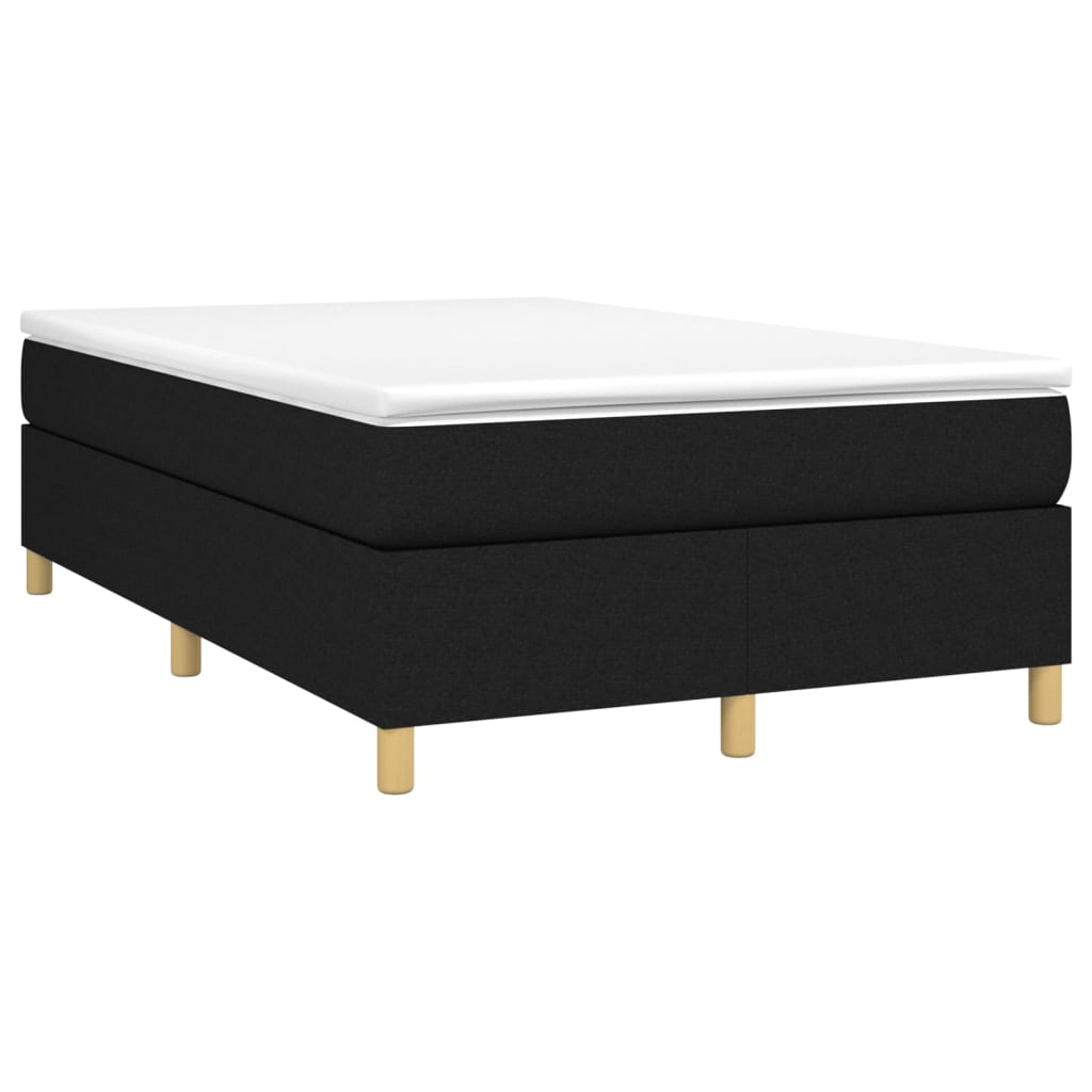 Boxspring met matras stof zwart 120x200 cm 120 x 200 cm 35 cm