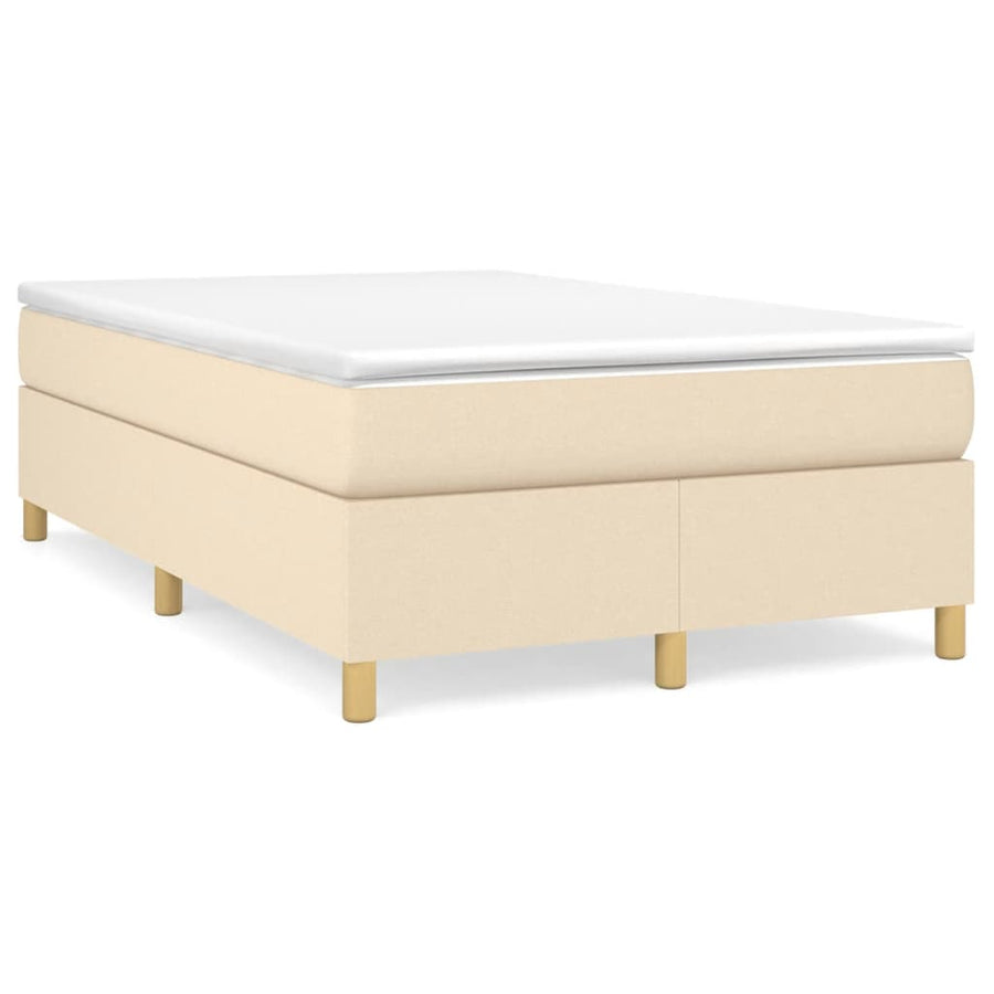Boxspring met matras stof crèmekleurig 120x200 cm