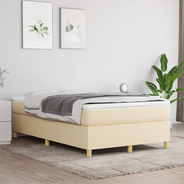 Boxspring met matras stof crèmekleurig 120x200 cm