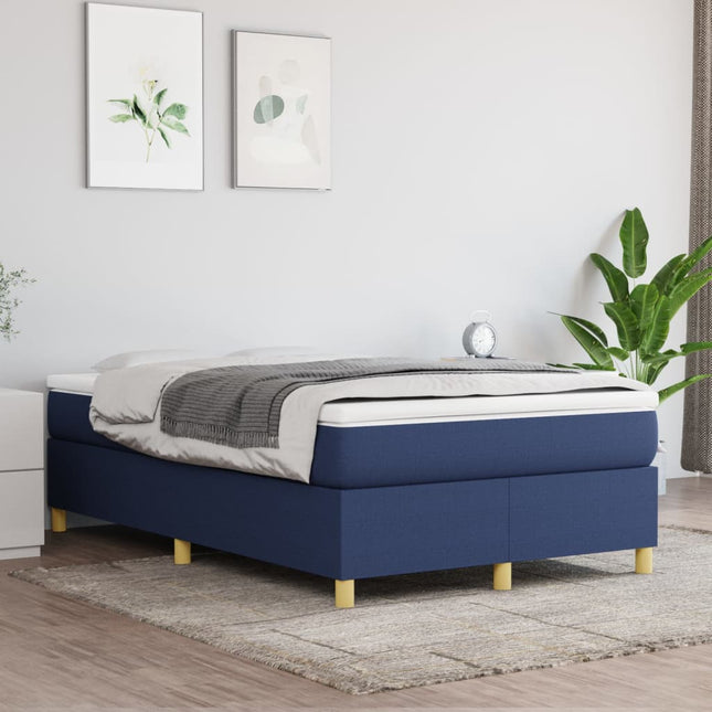 Boxspring met matras stof blauw 120x200 cm 120 x 200 cm 35 cm