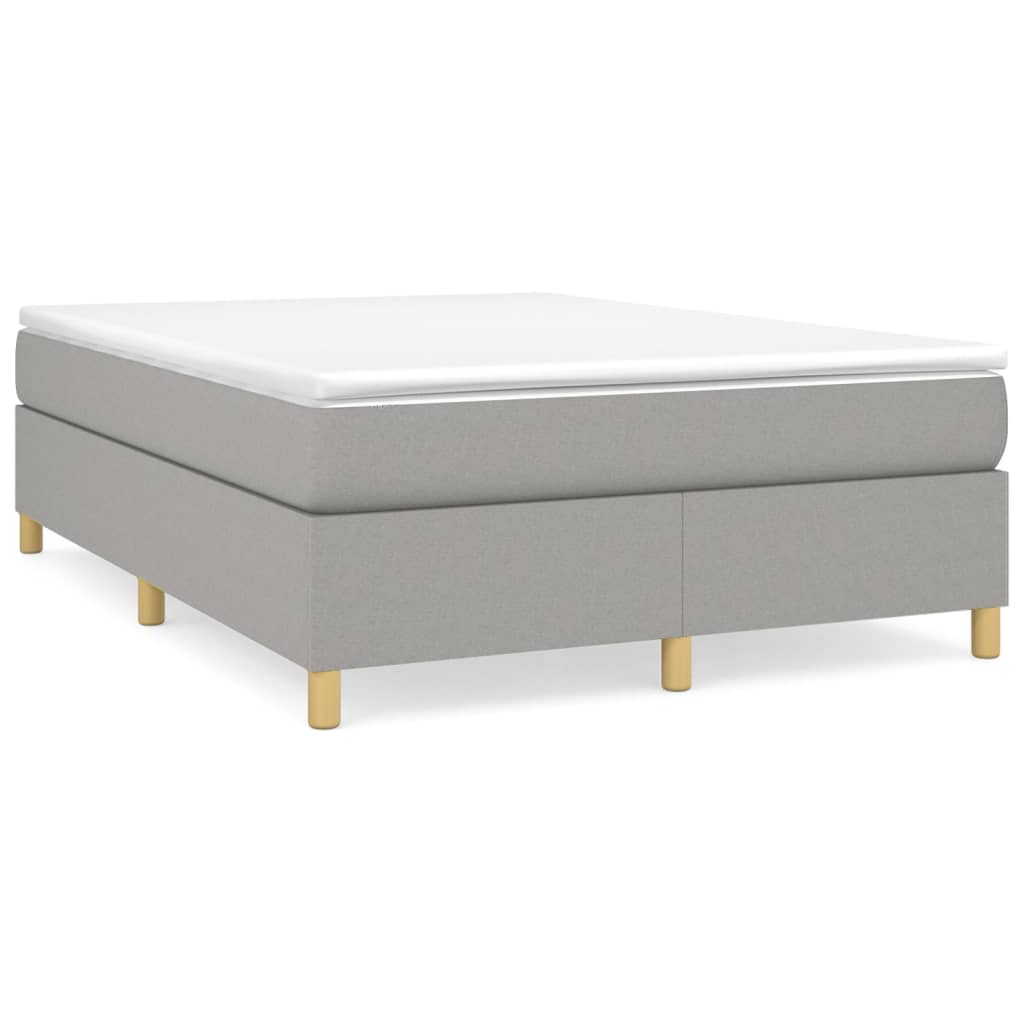Boxspring met matras stof lichtgrijs 140x190 cm 140 x 190 cm 35 cm