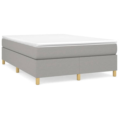 Boxspring met matras stof lichtgrijs 140x190 cm 140 x 190 cm 35 cm
