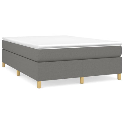 Boxspring met matras stof donkergrijs 140x190 cm 140 x 190 cm 35 cm