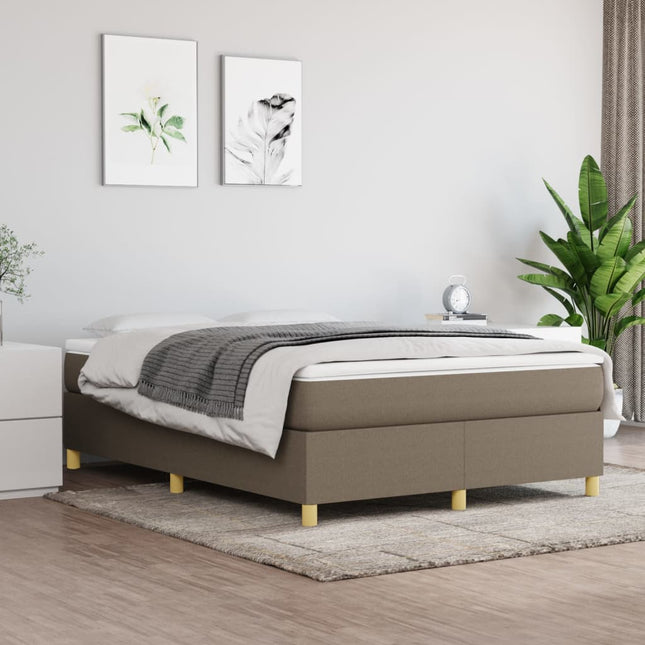 Boxspring met matras stof taupe 140x190 cm