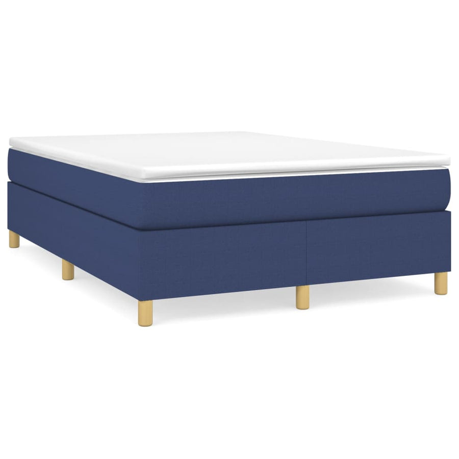 Boxspring met matras stof blauw 140x190 cm 140 x 190 cm 35 cm